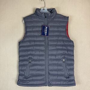 Rodeo Clothing Co Vest Mens M Dark Gray Puffer Quilted Full Zip Mock Neck Jacket
